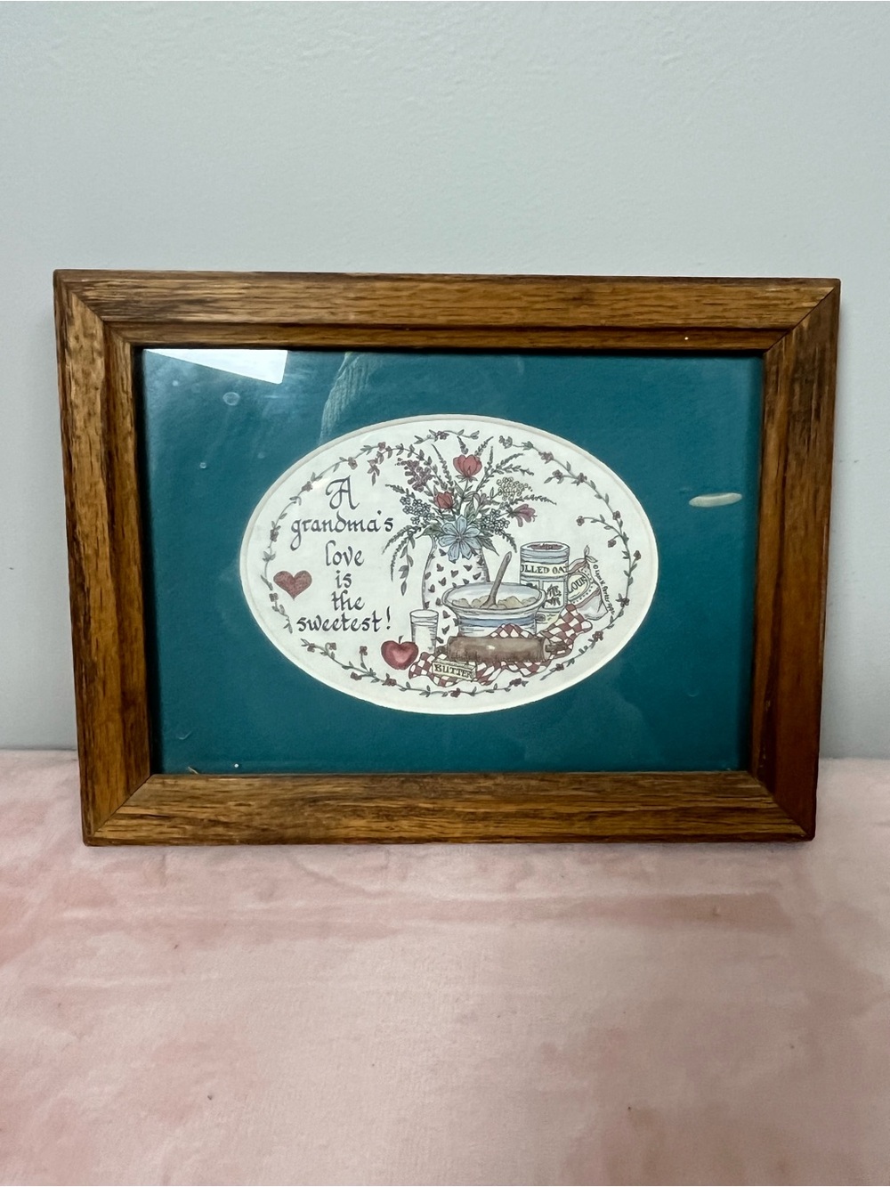 Framed 'A Grandma's Love is the Sweetest' Wall Art - Teal Mat